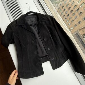 PRADA VINTAGE BLACK SUEDE JACKET